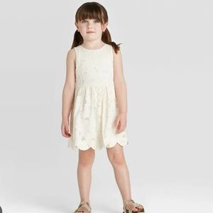 Cat & Jack white lace scalloped dress 2T